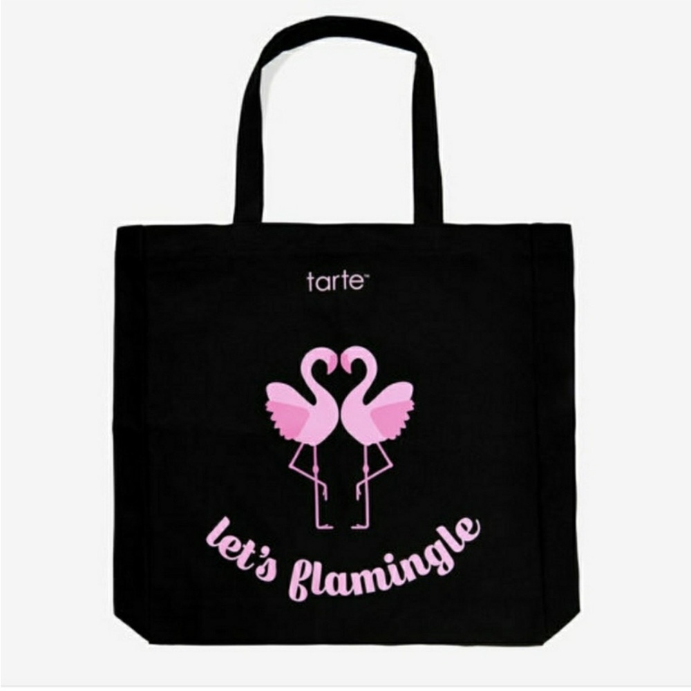 Tarte Let’s Flamingo Black Tote Bag